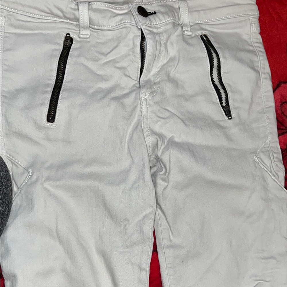 Men's White Pants with Black Accents